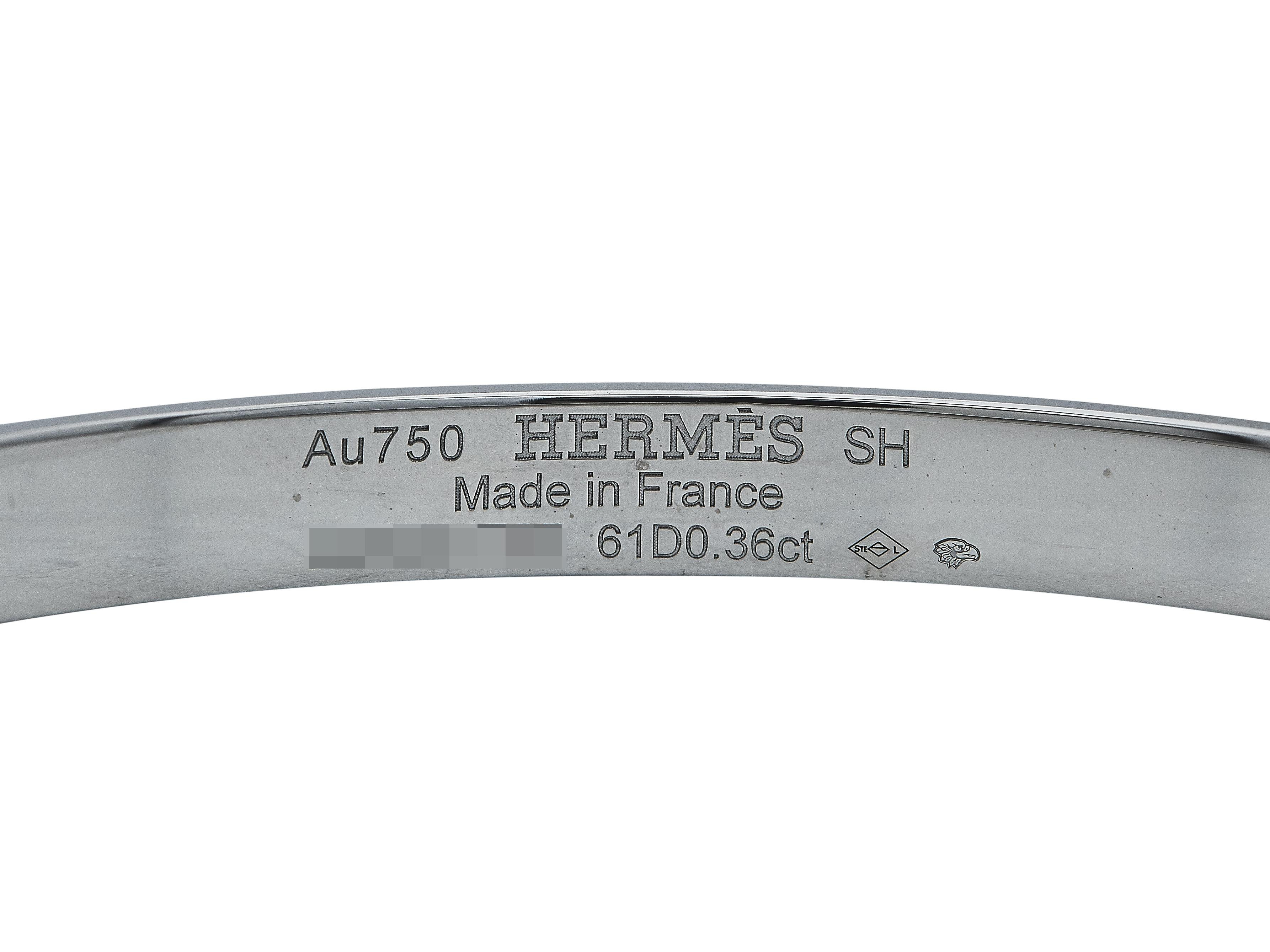 Taille brillant Bracelet Kelly Hermès 18K WG Petit Modèle en vente
