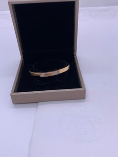 Bracelet Kelly Hermès Diamants pavés or rose 18K Taille SH