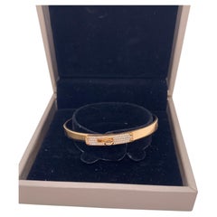 Bracelet Kelly Hermès Diamants pavés or rose 18K Taille SH