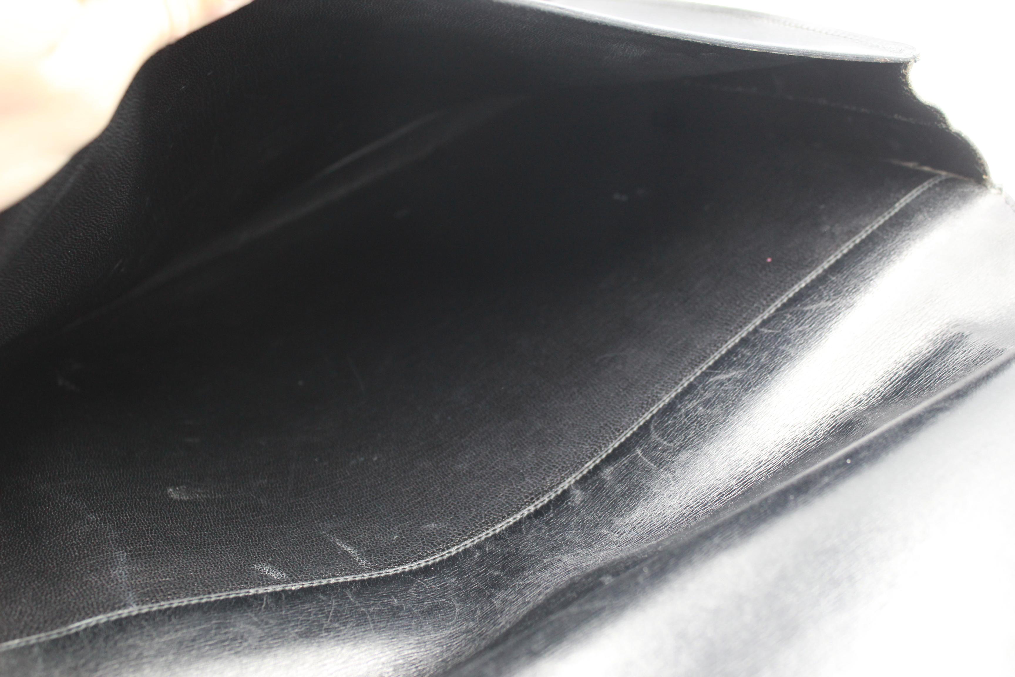 Hermes Kelly brief case in black leather. For Sale 2