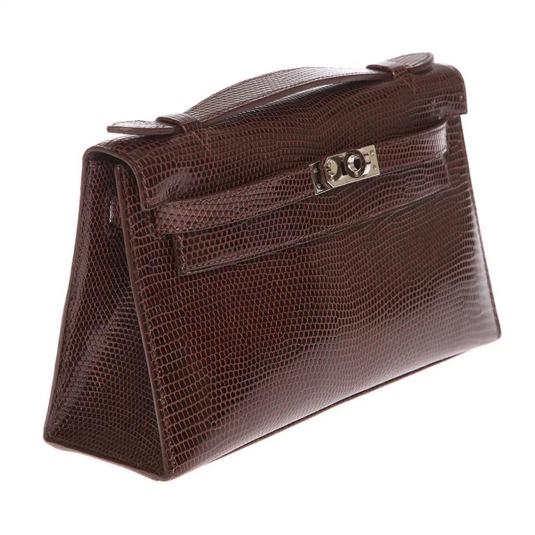 Hermès Lizard Kelly Pochette - Neutrals Clutches, Handbags - HER30635