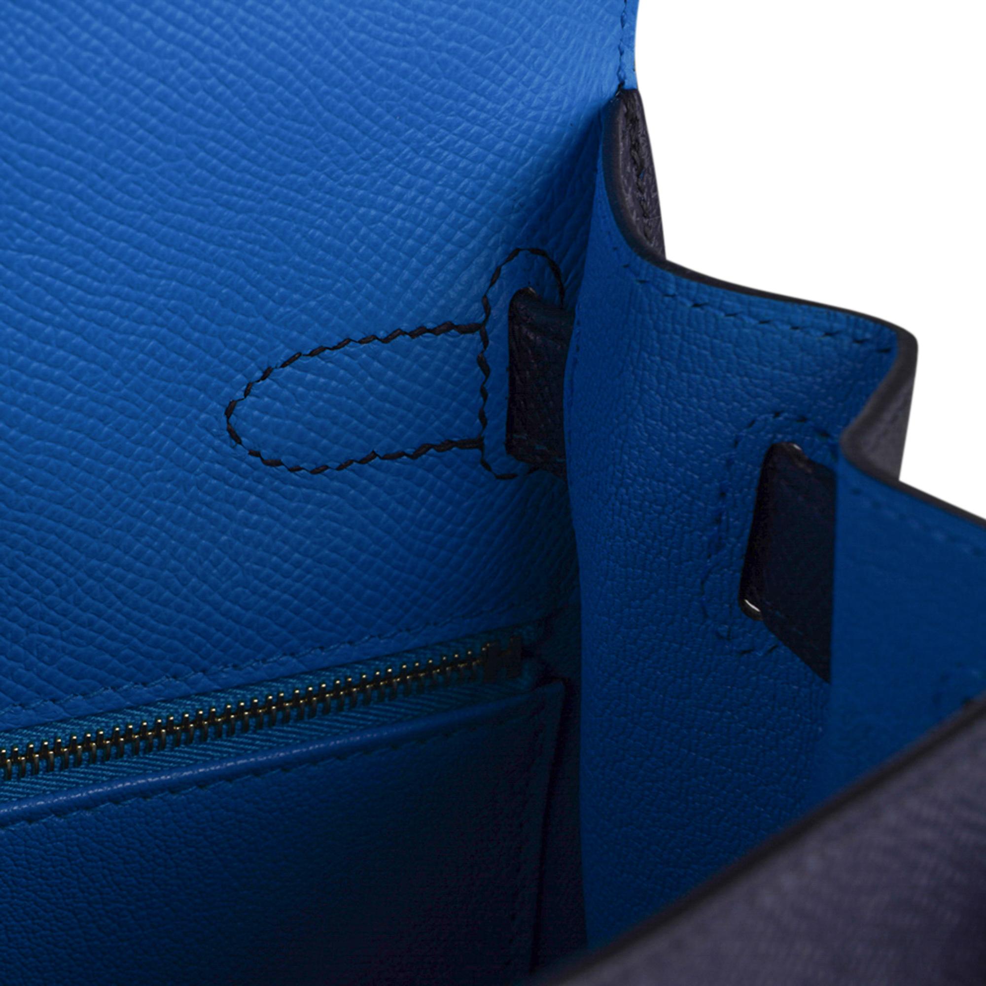 Hermes Kelly Casaque 28 Bag Black / Bleu Indigo Sellier Limited Edition 3
