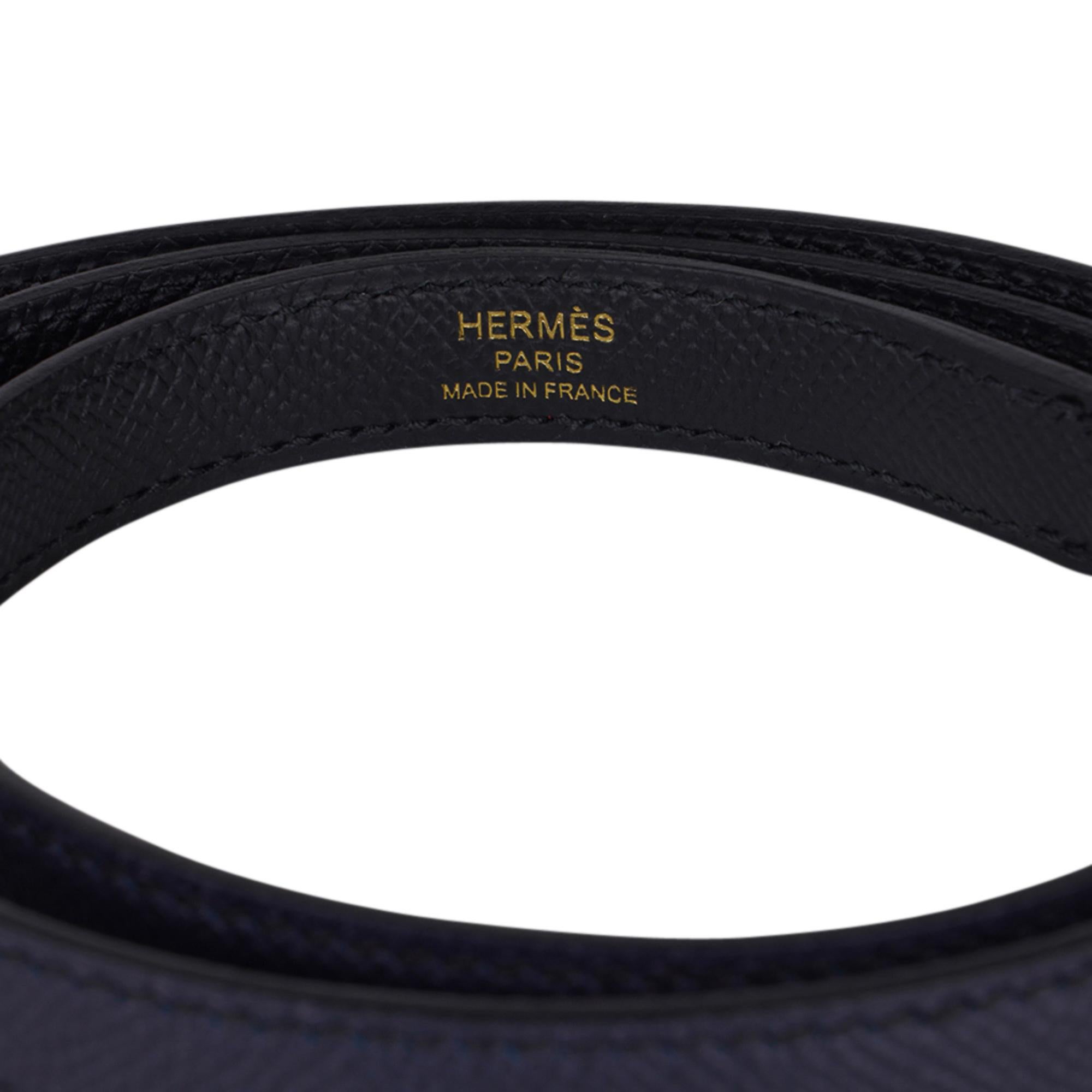 Hermes Kelly Casaque 28 Bag Black / Bleu Indigo Sellier Limited Edition 7