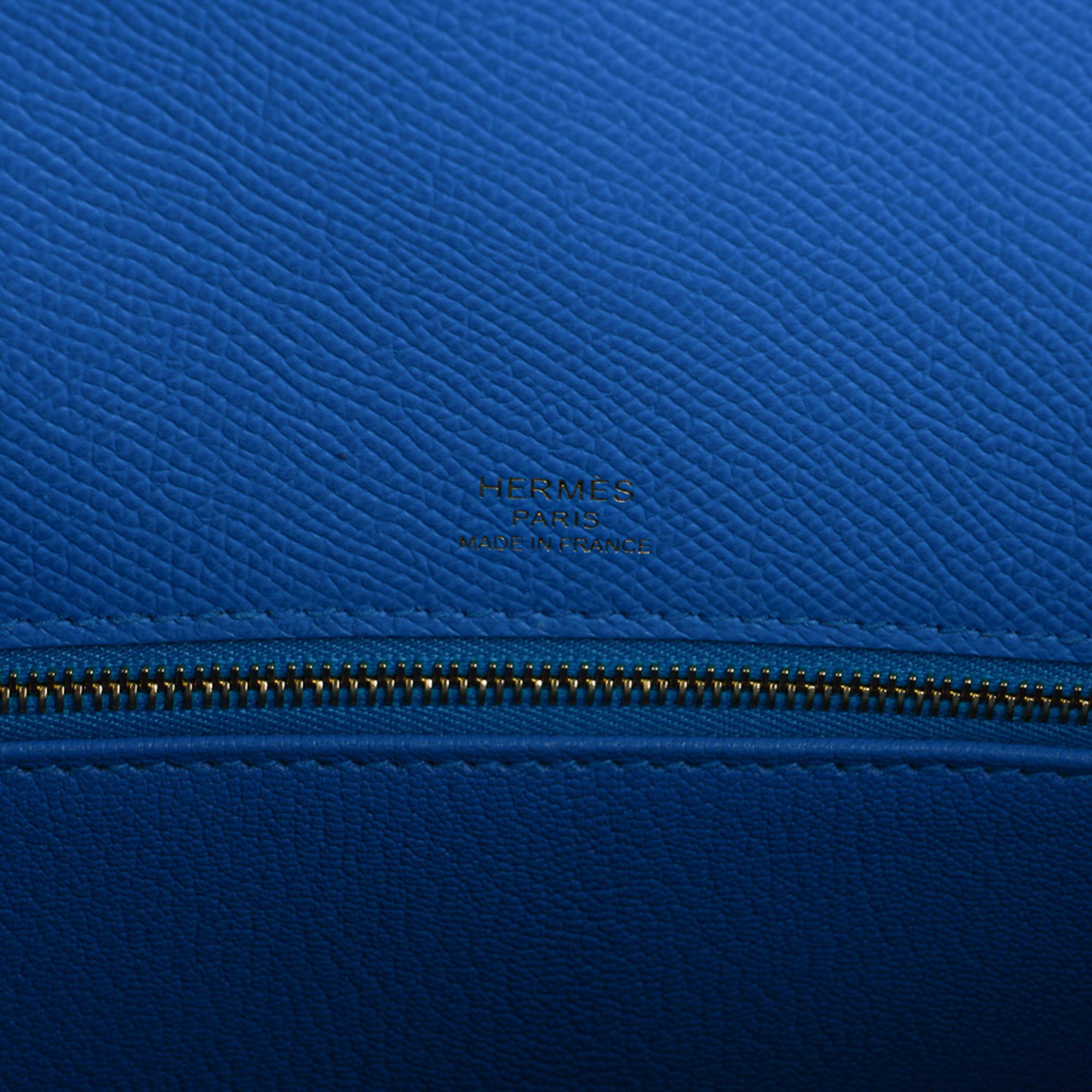 Hermes Kelly Casaque 28 Bag Black / Bleu Indigo Sellier Limited Edition 8