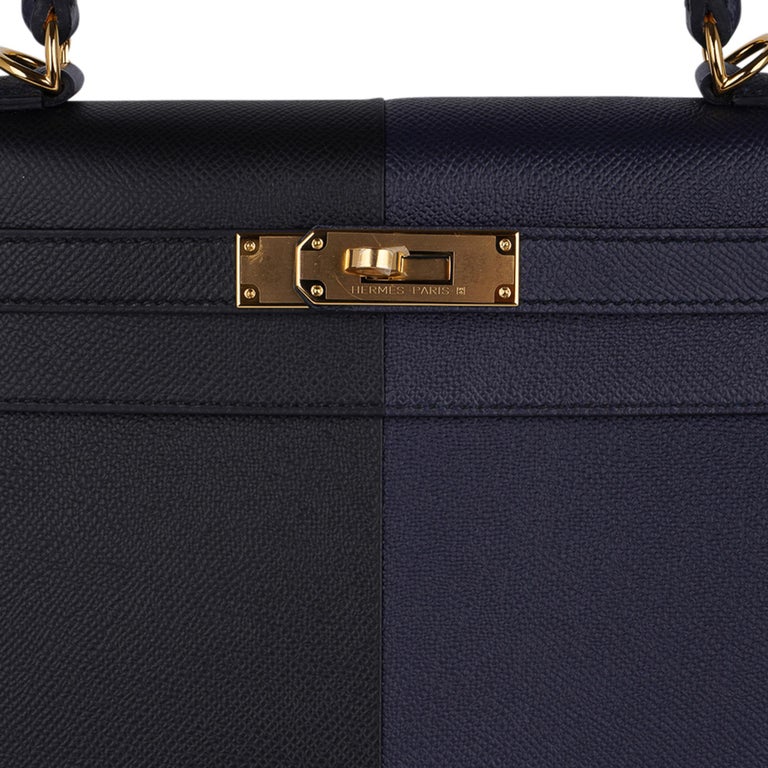 Hermes Limited Edition Birkin 30 Sellier Bag Casaque Noir/ Bleu Indigo –  Mightychic