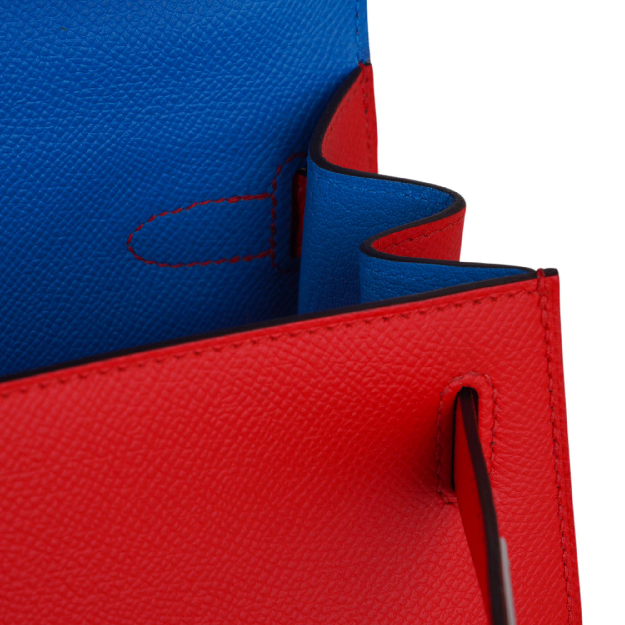 Women's Hermes Kelly Casaque Sellier 28 Bag Rouge de Coeur/Rose Extreme Limited Edition