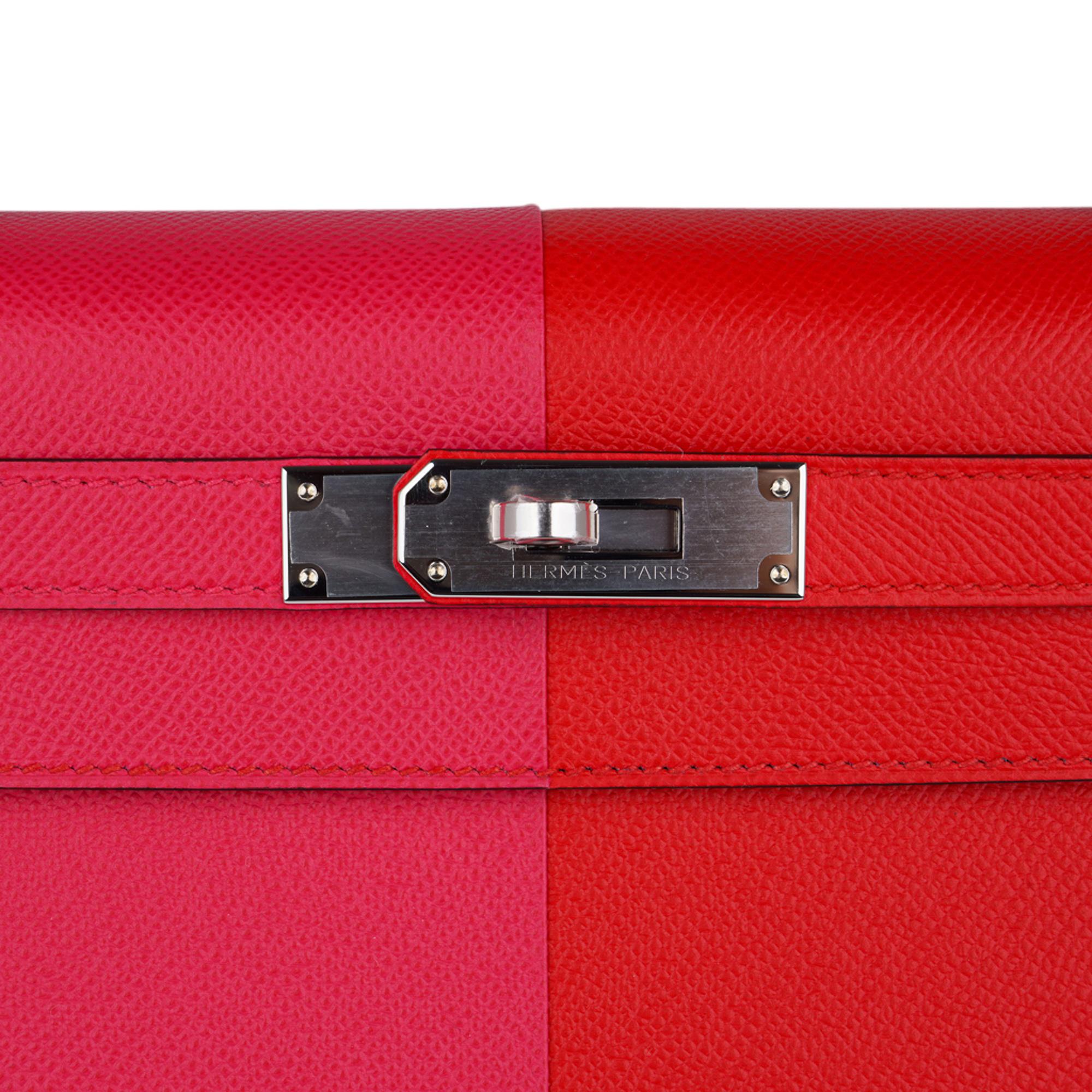 Hermes Kelly Casaque Sellier 28 Bag Rouge de Coeur/Rose Extreme Limited Edition 1