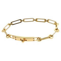 Hermès Kelly Chaine Bracelet Small Model Yellow Gold with Diamonds Over Hermès Kelly Chaine Bracelet Small Model Yellow Gold with Diamonds Over