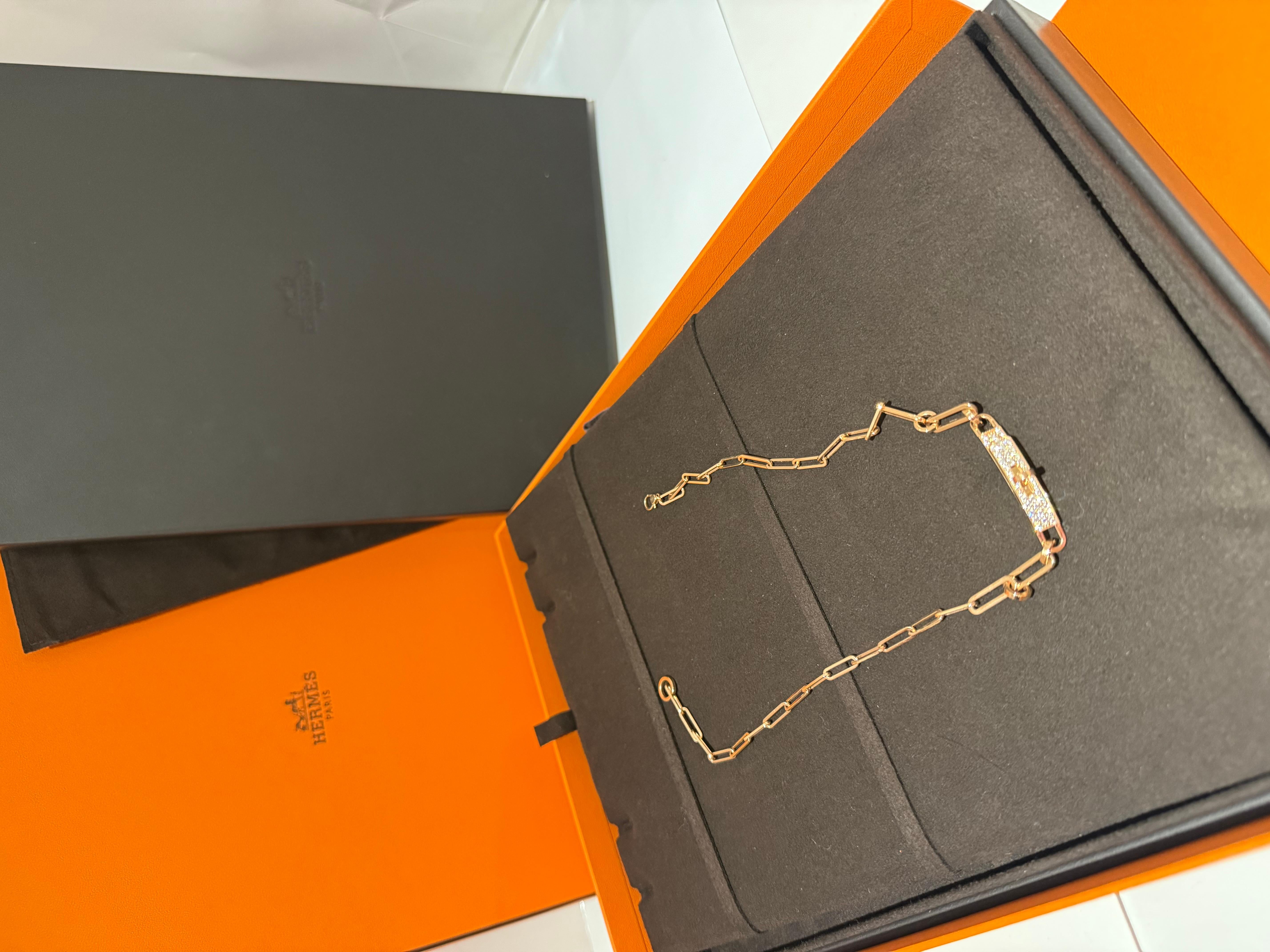 Hermes Kelly Chaine Choker diamond necklace In New Condition For Sale In London, England
