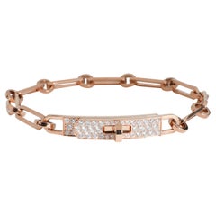 Hermès Kelly Chaine Diamond Bracelet in 18K Rose Gold 0.62 CTW