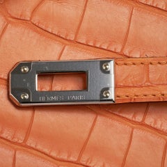 Hermes Abricot Matte Alligator Kelly Classic Wallet Palladium New
