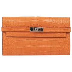 Hermès Kelly Cut Beton Crocodile Porosus Matte Gold Hardware GHW