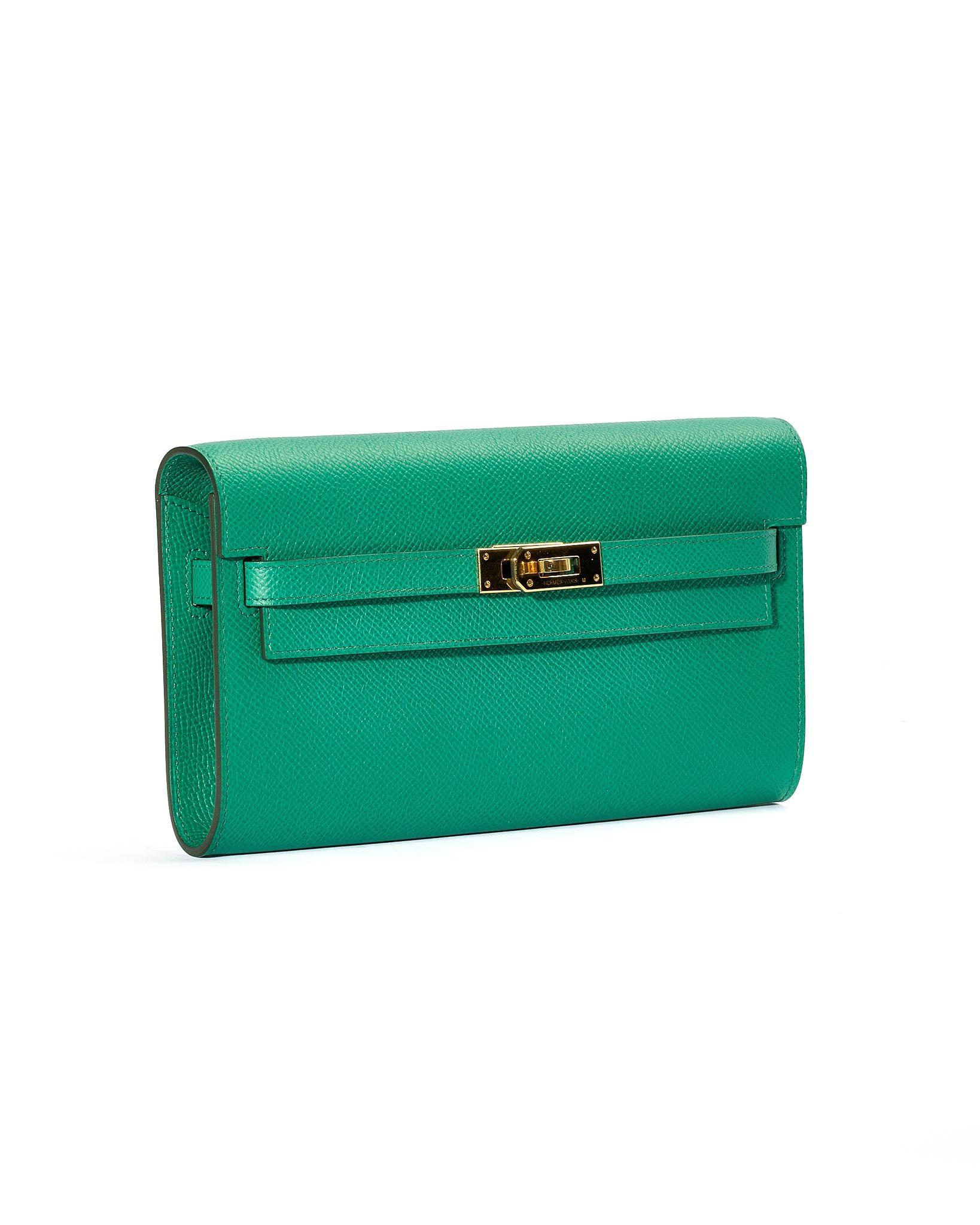 Blue Hermès Kelly Classique To Go Epsom Green For Sale