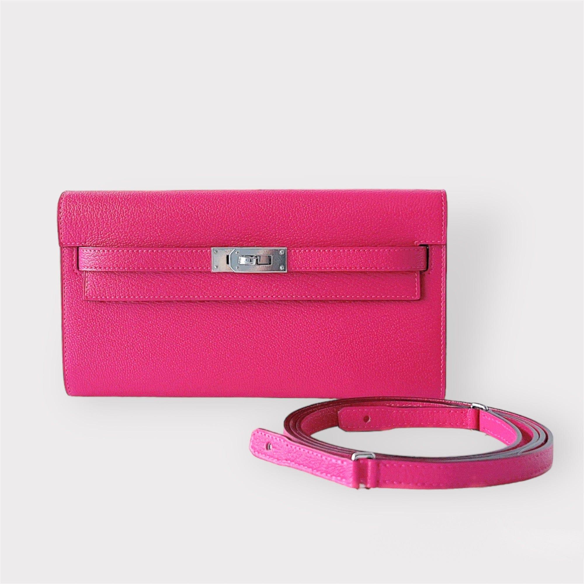 Women's Hermes Kelly Classique To Go Wallet, In Rose Mexico, Palladium Hardware, 2023