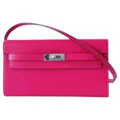 Hermes Kelly Classique To Go Wallet, In Rose Mexico, Palladium Hardware, 2023
