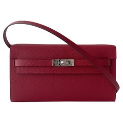 Hermes Kelly Classique To Go Wallet, In Rouge Grenat, Palladium Hardware, 2023