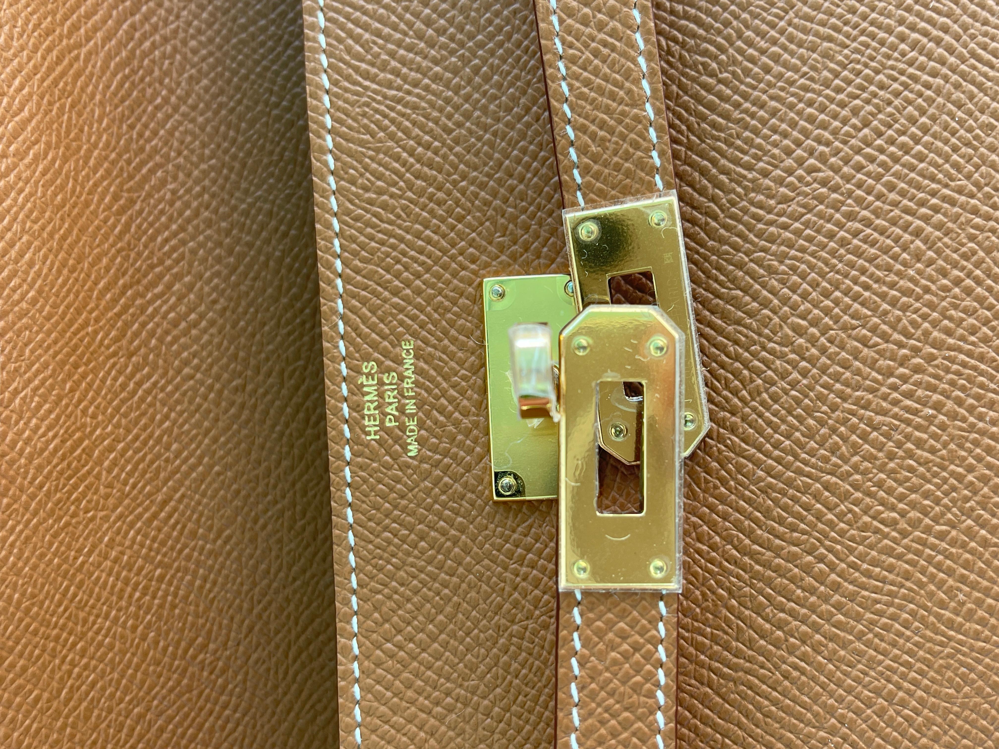 Women's or Men's Hermes Kelly Classique Wallet Gold Epsom Gold Hardware