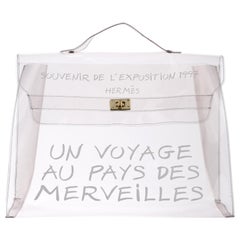 Hermes Kelly Clear See-Through Carryall Travel Top Handle Satchel Tote Bag