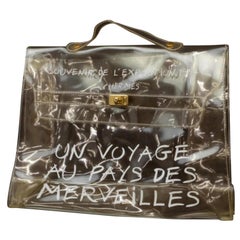 Hermès Kelly Clear Souvenir De L'exposition 230640 White Vinyl Tote