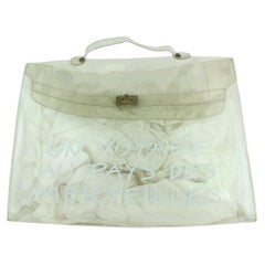 Vintage Hermès Kelly Clear Translucent Souvenir Limited Edition 23hz1019 White Vinyl Tot
