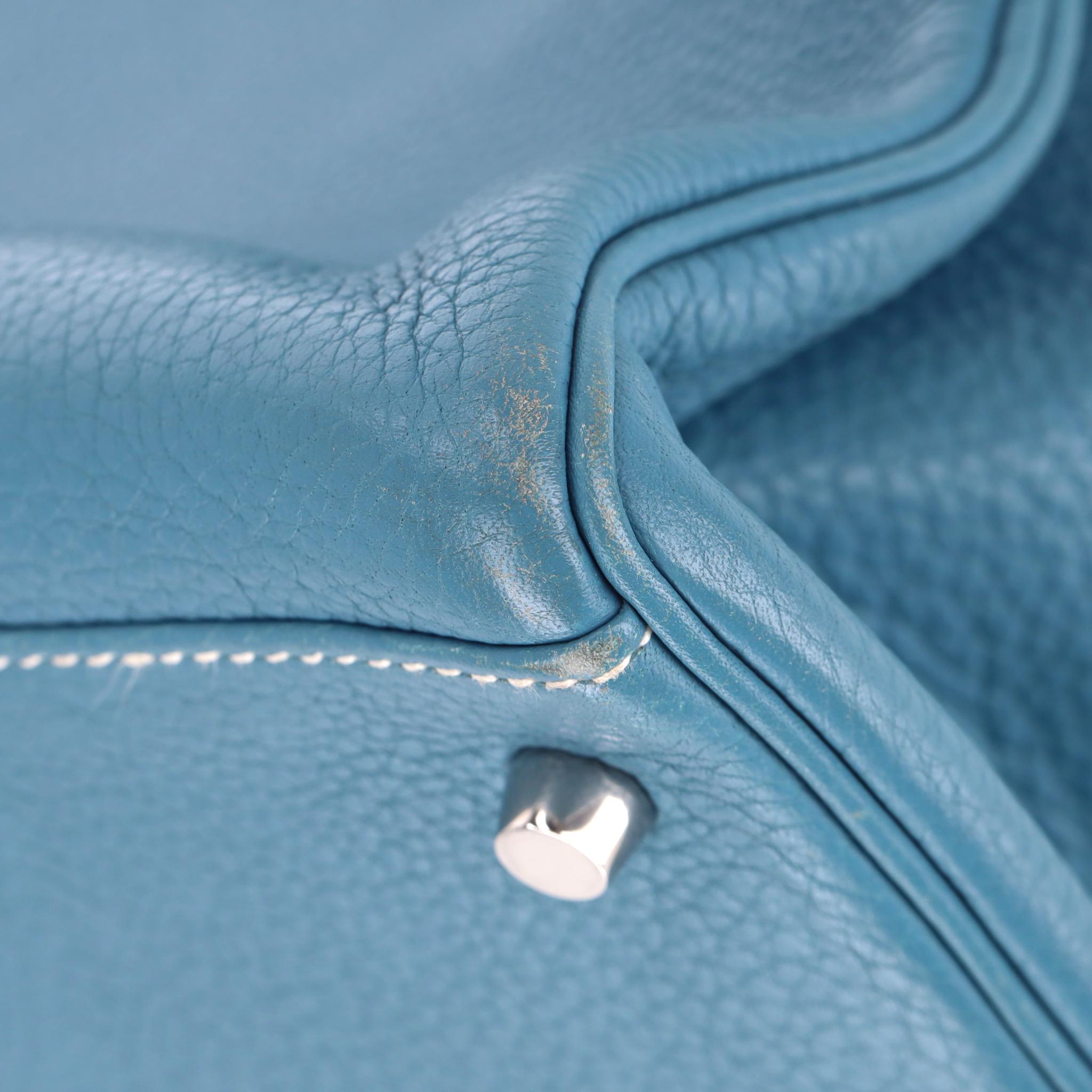 Sac Hermes Kelly Clemence en cuir Retourne 40cm en vente 9