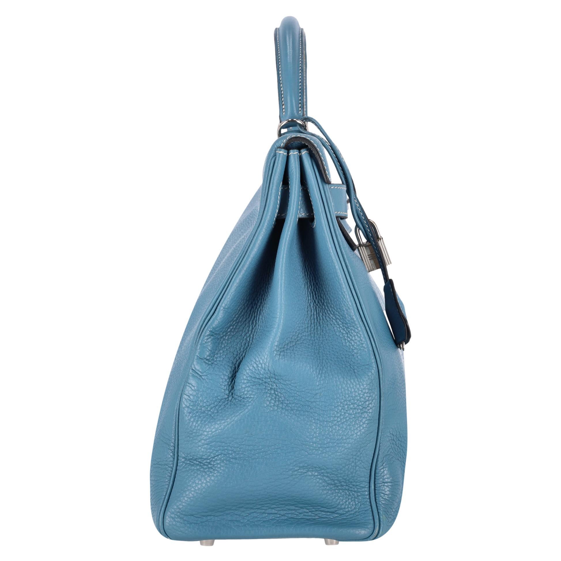 Sac Hermes Kelly Clemence en cuir Retourne 40cm Bon état - En vente à London, GB