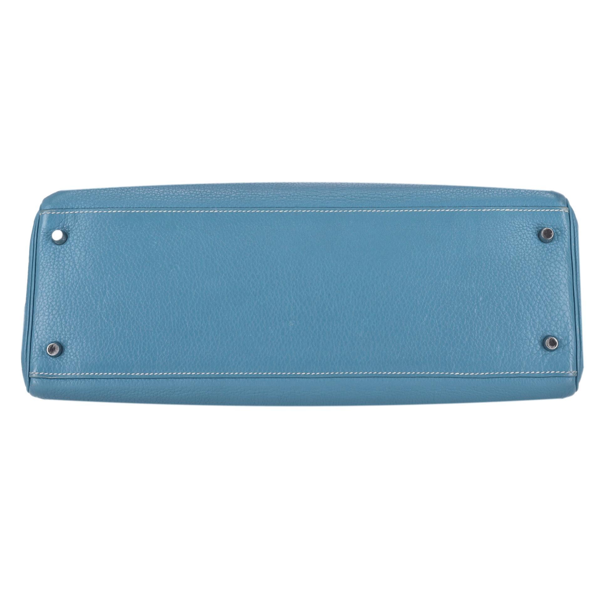 Sac Hermes Kelly Clemence en cuir Retourne 40cm en vente 1