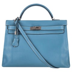 Borsa Hermes Kelly Clemence in pelle Retourne 40cm