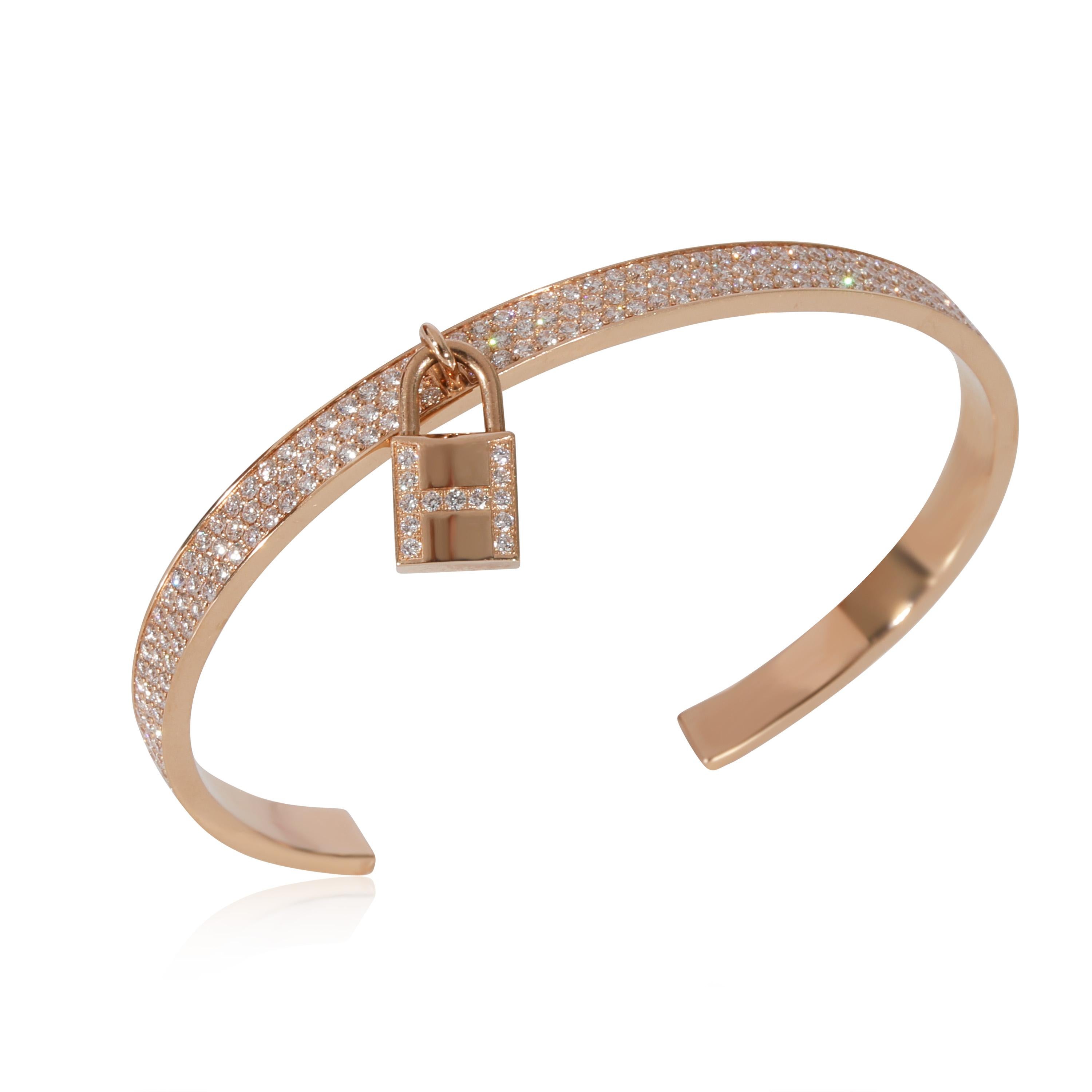 Hermès Kelly Clochette Diamantarmband aus 18 Karat Roségold, Modell 2,49 Karat im Zustand „Hervorragend“ in New York, NY