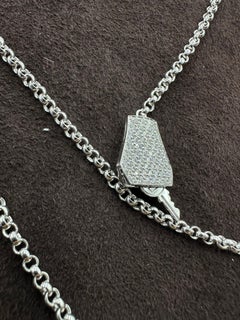 Hermès Kelly Clochette Diamond Long Necklace in 18K White Gold