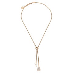 Hermes Kelly Clochette Diamonds 18k Rose Gold Small Model Necklace