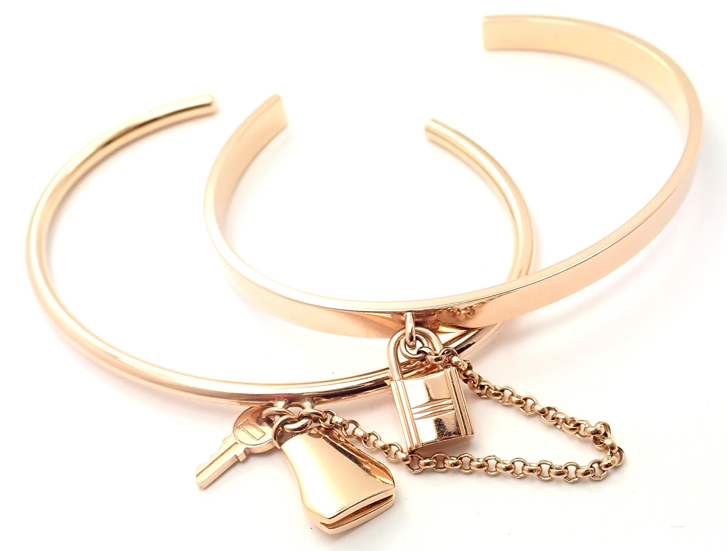 18k Yellow Gold Kelly Clochette Double Cuff Bangle Bracelet by Hermes.
Details:
Weight: 30.3 grams
Length: 6