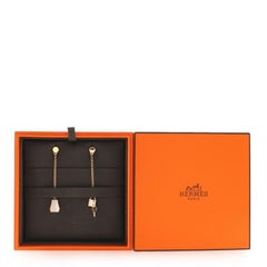 Hermès Kelly Clochette Drop Earrings 18k Rose Gold and Diamonds