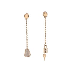 Hermès Kelly Clochette Drop Earrings 18k Rose Gold and Diamonds