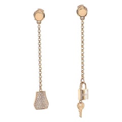 Hermès Kelly Clochette Drop Earrings 18k Rose Gold and Diamonds