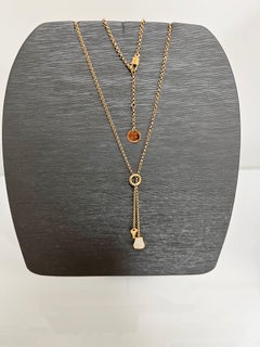 Hermes Kelly Clochette Necklace Small 18 Karat Rose Gold Diamond