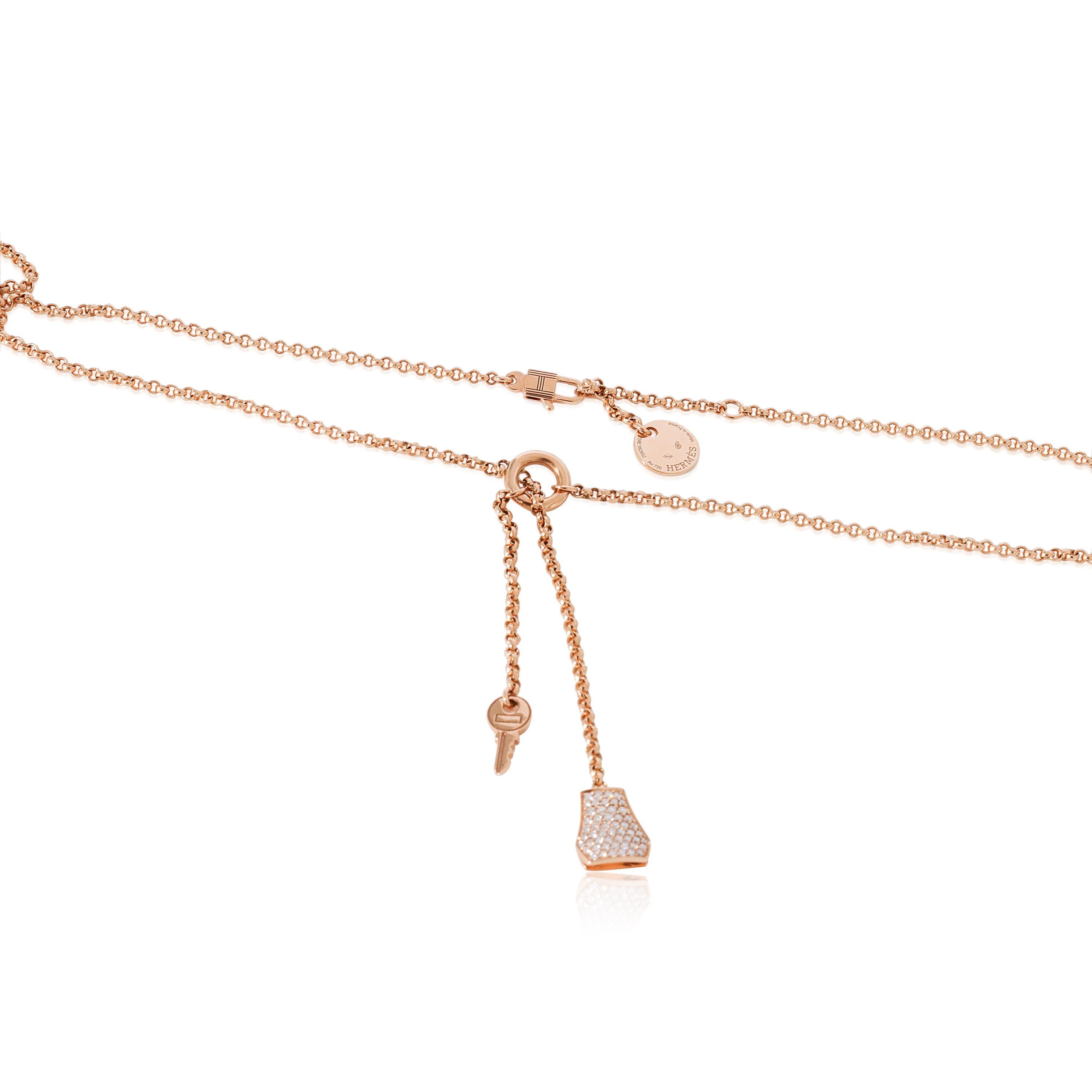 Hermes Kelly Clochette Necklace, Small Model in 18K Rose Gold 0.53 CTW

PRIMARY DETAILS
SKU: 124416
Listing Title: Hermes Kelly Clochette Necklace, Small Model in 18K Rose Gold 0.53 CTW
Condition Description: Retails for 9350 USD. In excellent