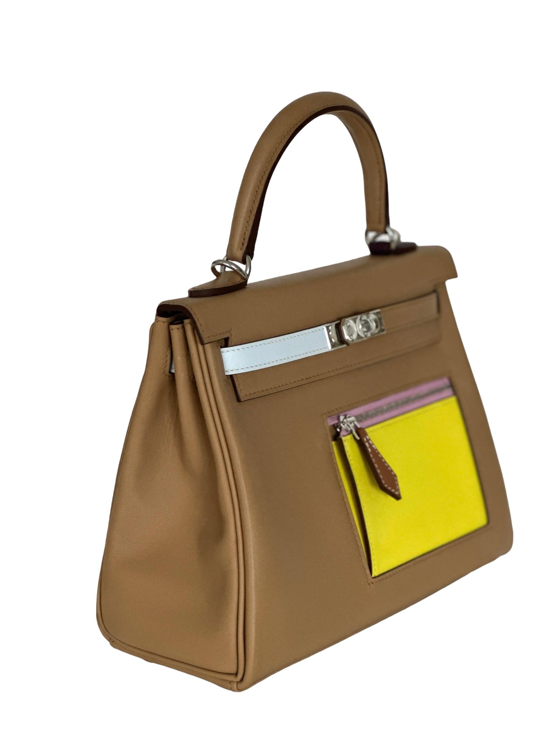 Hermes Kelly Colormatic 25 Swift Chai /Lime / Blue Brume / Cassis / Nata / Mauve 3