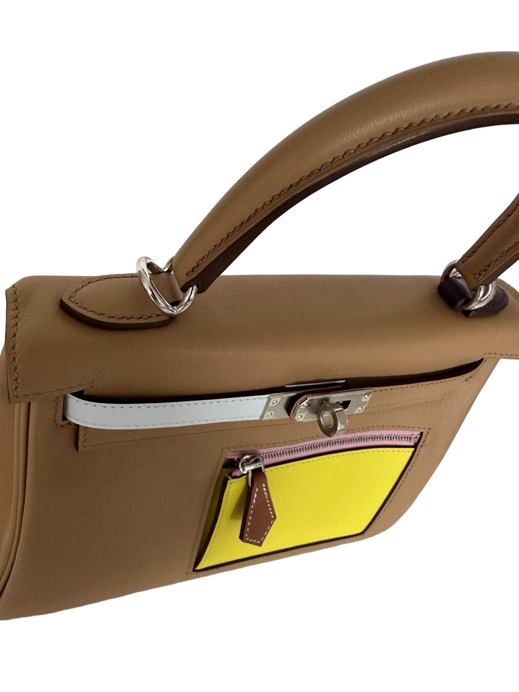 Hermes Kelly Colormatic 25 Swift Chai /Lime / Blue Brume / Cassis / Nata / Mauve 8