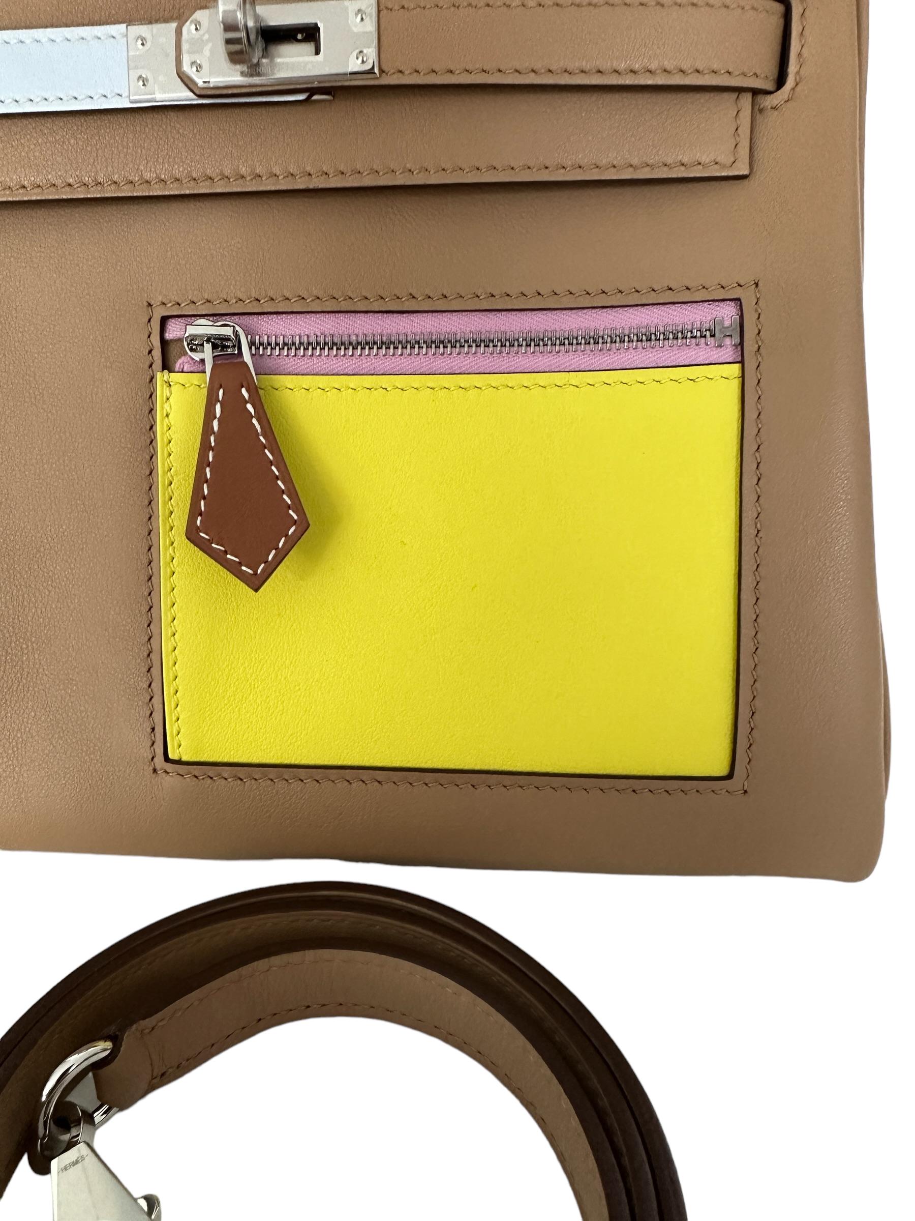 Hermes Kelly Colormatic 25 Swift Chai /Lime / Blue Brume / Cassis / Nata / Mauve 1