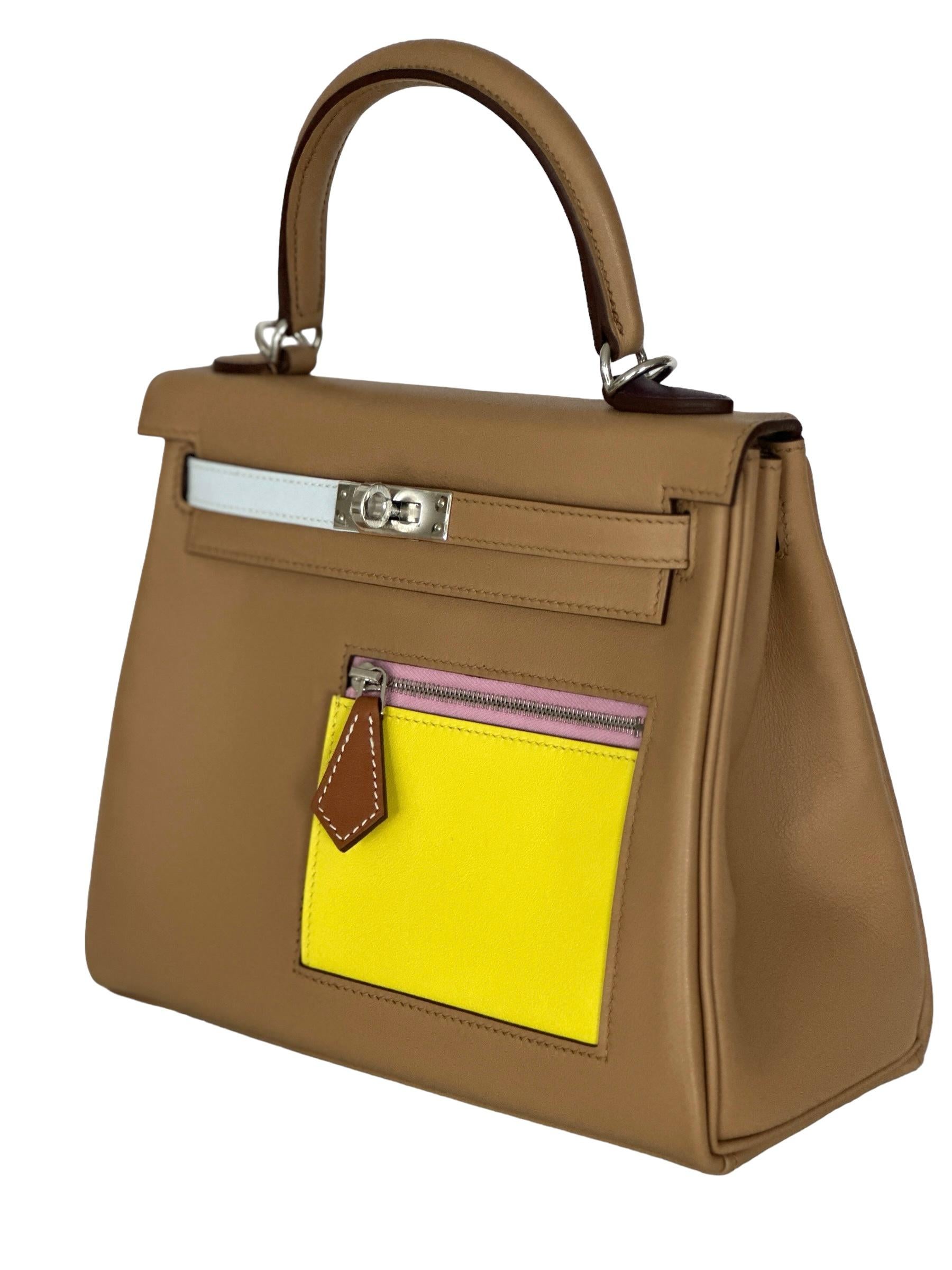 Hermes Kelly Colormatic 25 Swift Chai /Lime / Blue Brume / Cassis / Nata / Mauve 2