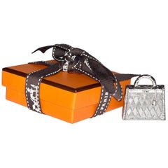 Hermès Black Lizard Micro Kelly Bag Charm with Twilly For Sale at 1stDibs