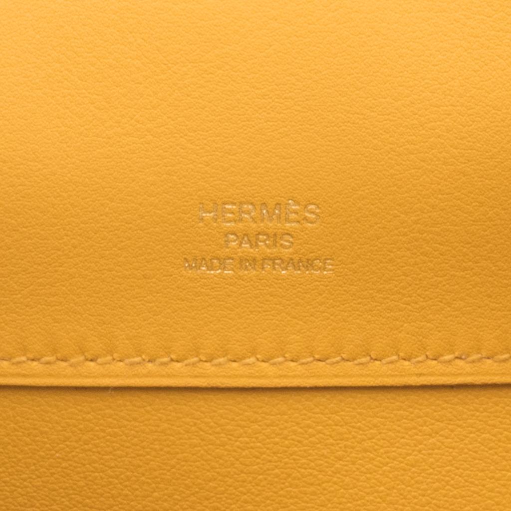 Hermes Kelly Cut Bag Jaune Ambre Clutch Swift Gold Hardware New 3
