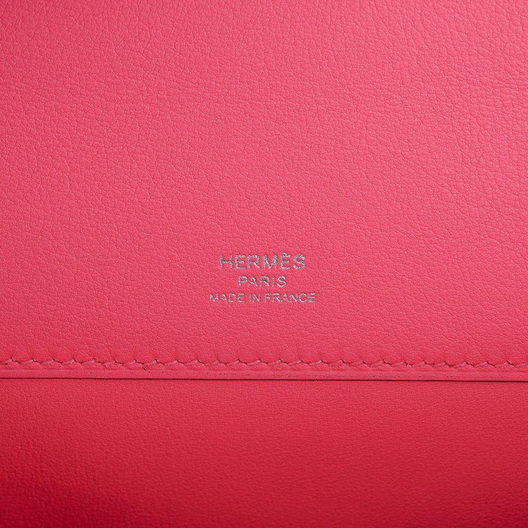 Hermès 22cm Kelly Pochette Rose Azalee Swift Palladium Hardware – Privé  Porter