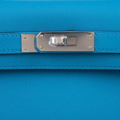 Hermès Kelly Cut Bleu Frida Swift Palladium Hardware