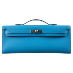 Hermès Kelly Cut Bleu Frida Swift Palladium Hardware