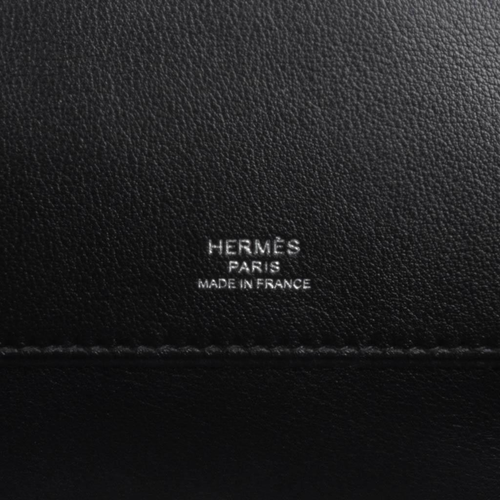 Hermes Kelly Cut Clutch Bag Black Palladium Hardware Swift Leather 1