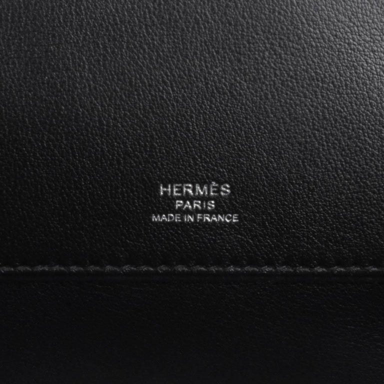 Hermes Kelly Cut Clutch Bag Black Palladium Hardware Swift Leather For ...