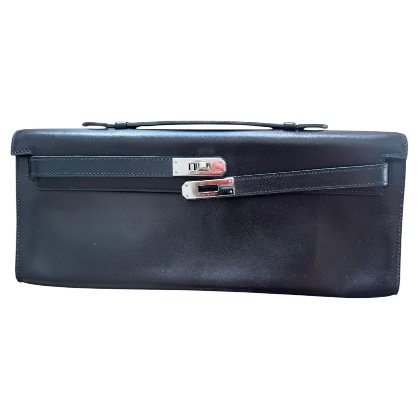 Hermès Kelly Cut clutch bag in black box calf leather