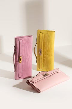 Hermès Kelly Cut Clutch Mimosa Matte Porosus Crocodile Palladium Hardware